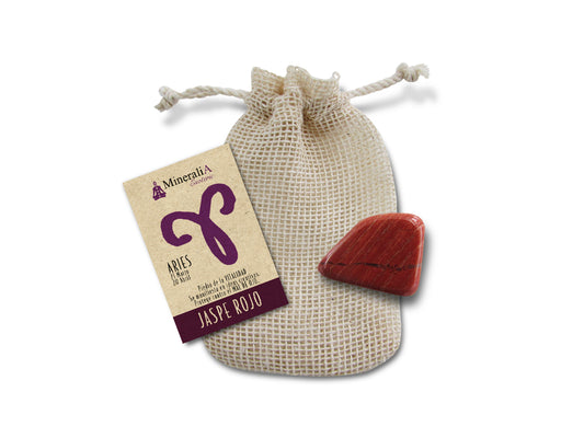 COSTALITO CON PIEDRA DEL ZODIACO "ARIES" JASPE ROJO.