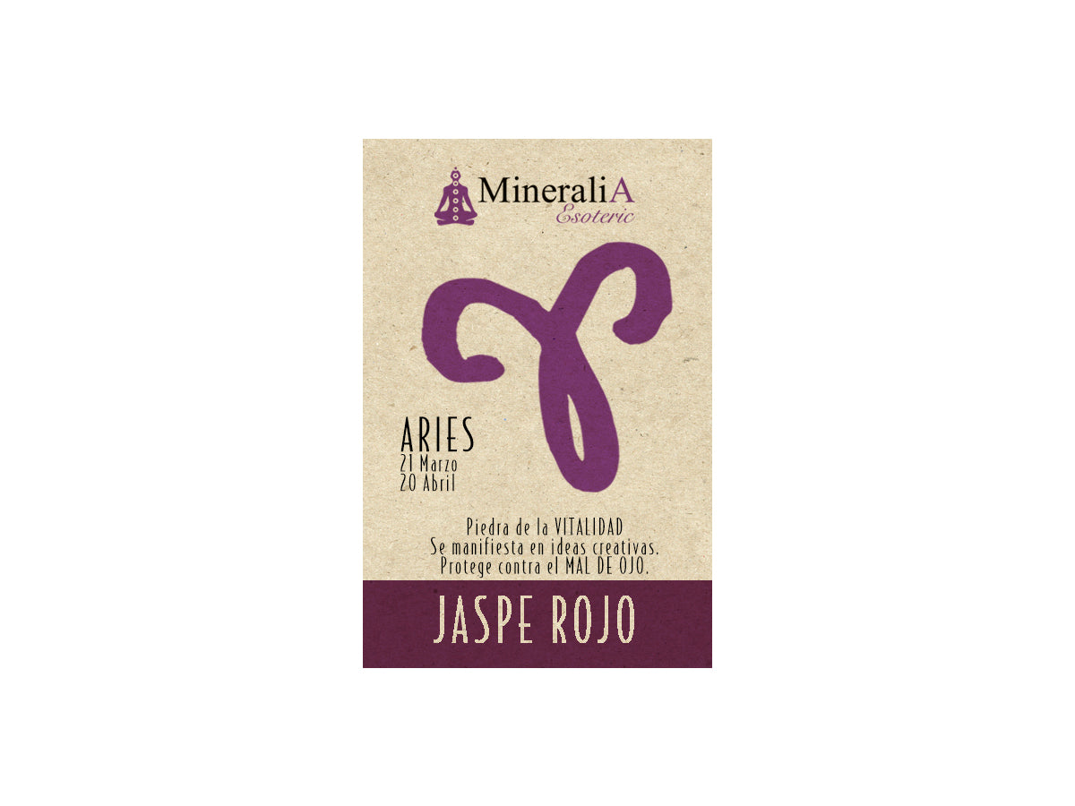 COSTALITO CON PIEDRA DEL ZODIACO "ARIES" JASPE ROJO.