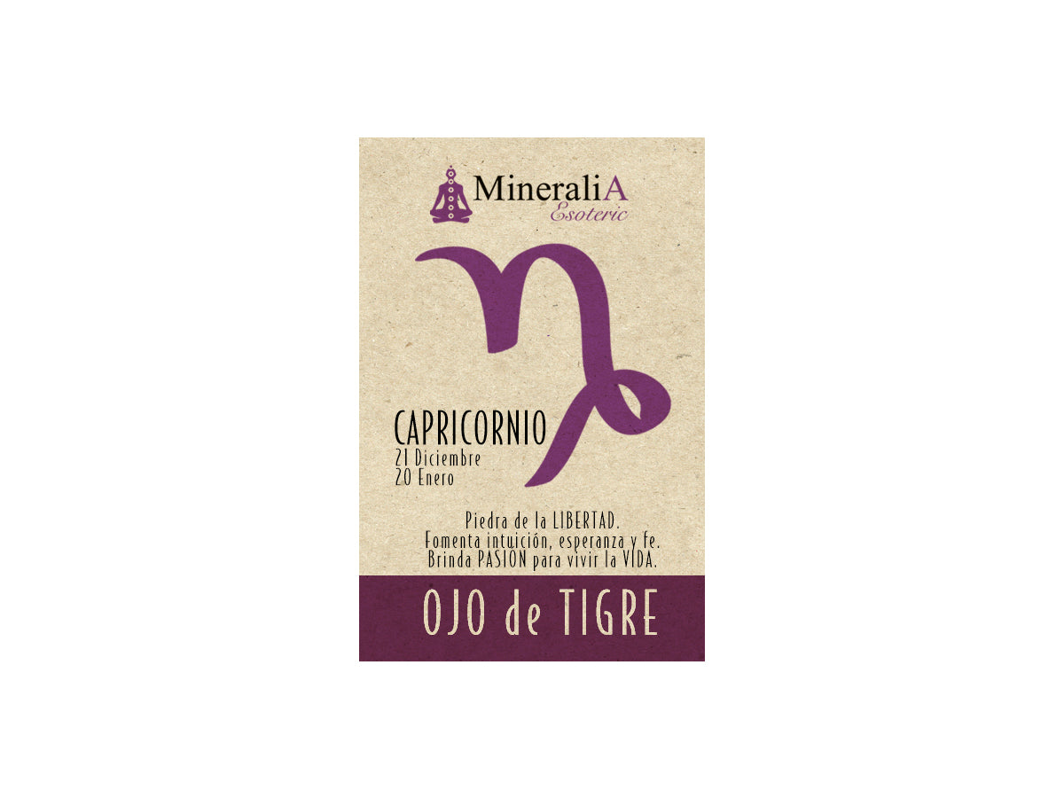 COSTALITO PIEDRA DEL ZODIACO "CAPRICORNIO" OJO DE TIGRE.