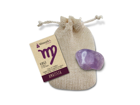 COSTALITO CON PIEDRA DEL ZODIACO "VIRGO" AMATISTA.