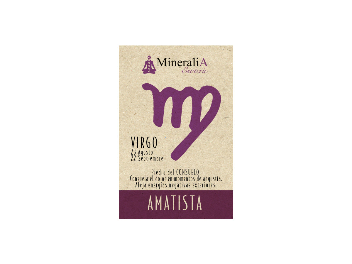 COSTALITO CON PIEDRA DEL ZODIACO "VIRGO" AMATISTA.