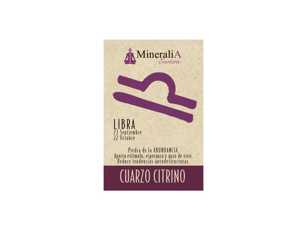 COSTALITO CON PIEDRA DEL ZODIACO "LIBRA" CITRINO.