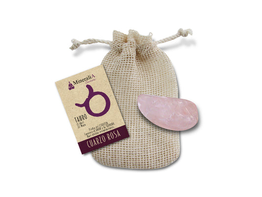 COSTALITO CON PIEDRA DEL ZODIACO "TAURO" CUARZO ROSA.