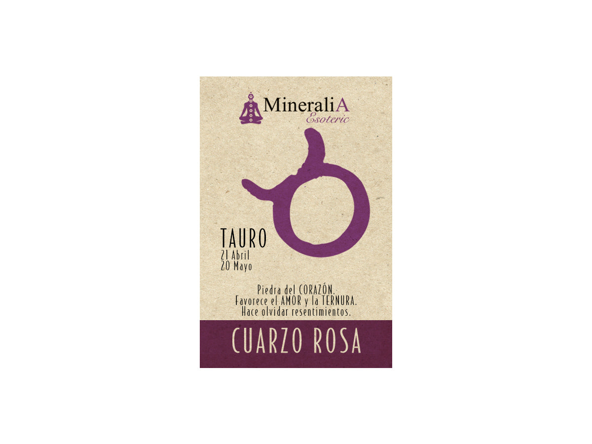 COSTALITO CON PIEDRA DEL ZODIACO "TAURO" CUARZO ROSA.