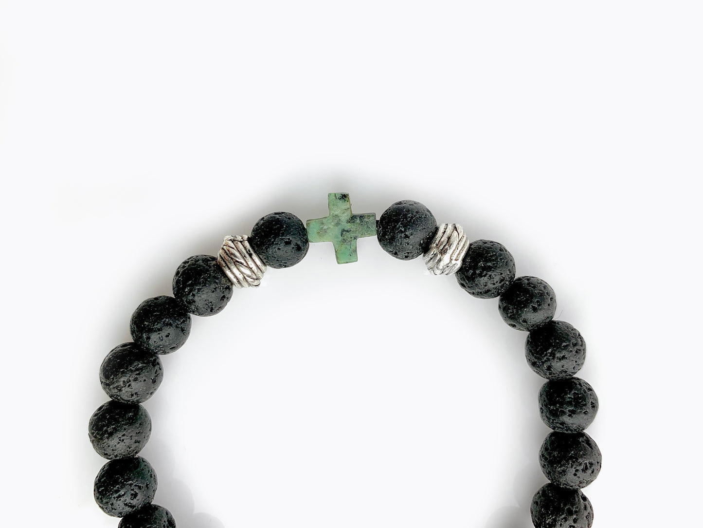 PULSERA PARA CABALLERO DE PIEDRA VOLCÁNICA.