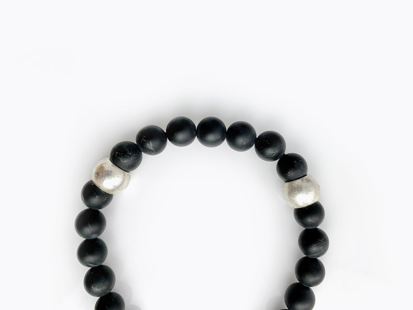 PULSERA CABALLERO ÁGATA NEGRA MATE .