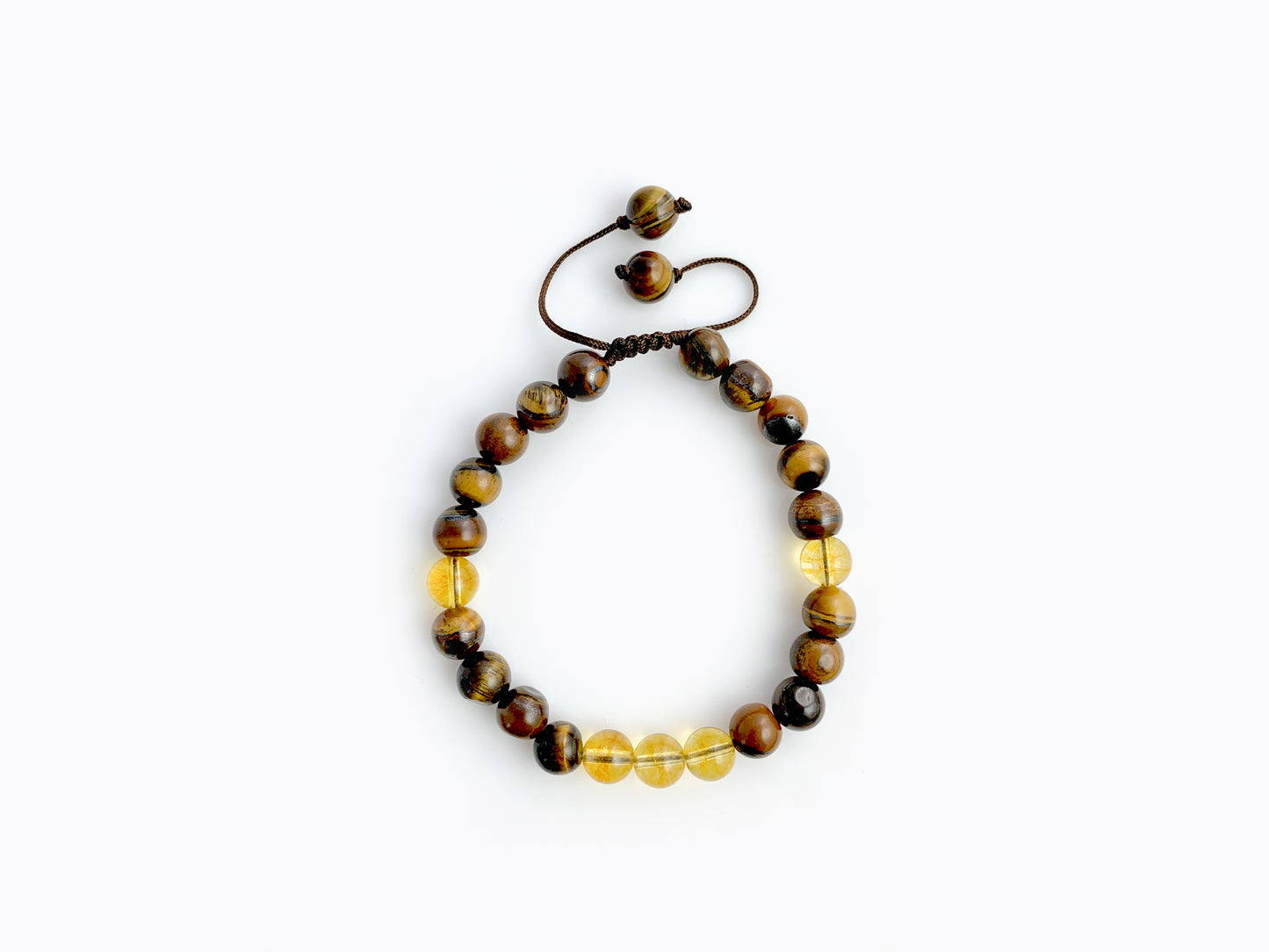 PULSERA PARA CABALLERO OJO DE TIGRE Y CITRINO.