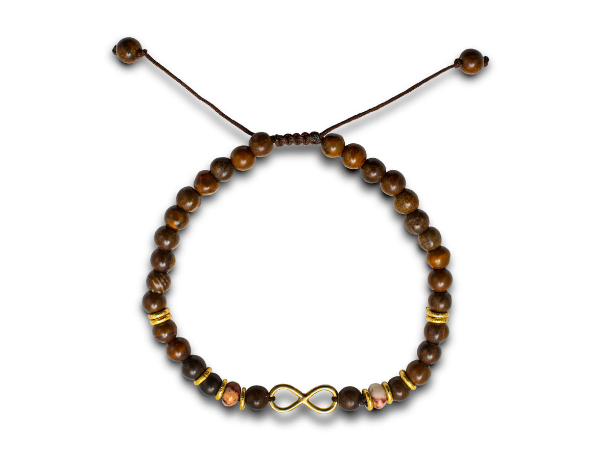 PULSERA INFINITO JASPE MARRÓN.
