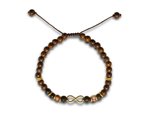 PULSERA INFINITO JASPE MARRÓN.