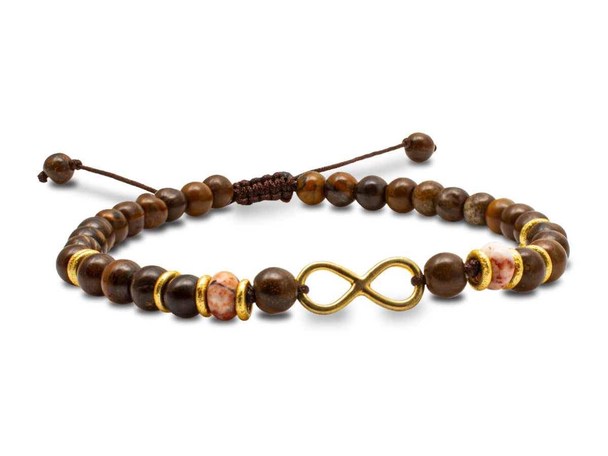 PULSERA INFINITO JASPE MARRÓN.