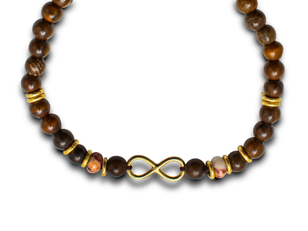 PULSERA INFINITO JASPE MARRÓN.