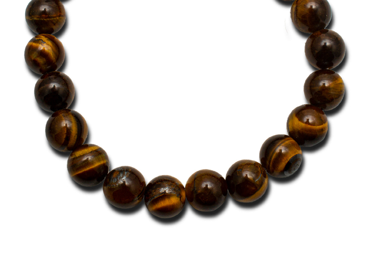 PULSERA ESFERAS DE OJO DE TIGRE.