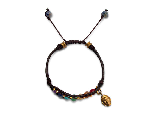 PULSERA CHAKRAS DORADA PARA DAMA.