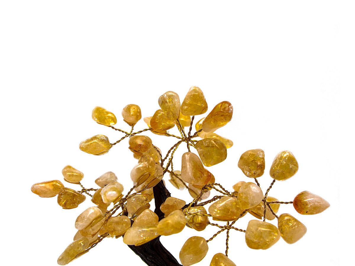 ÁRBOL BONSÁI DE CUARZO CITRINO DE 20 CM.