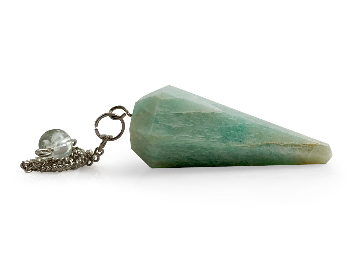 PÉNDULO DE AMAZONITA FACETADO