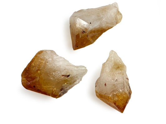 3 PUNTAS DE CUARZO CITRINO GRANDES RÚSTICAS