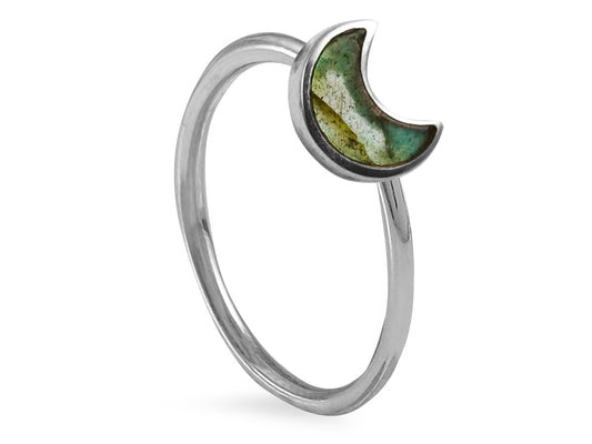 ANILLO DE PLATA .925 LUNA DE LABRADORITA.