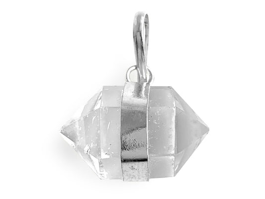 DIJE CUARZO BLANCO DOBLE PUNTA.