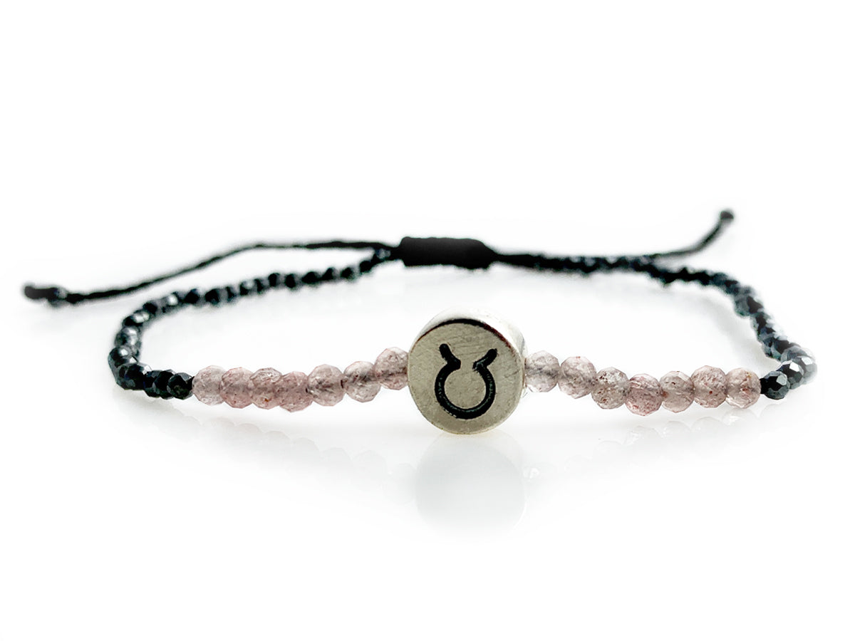 PULSERA DEL ZODIACO "TAURO" CON ESPINELA.