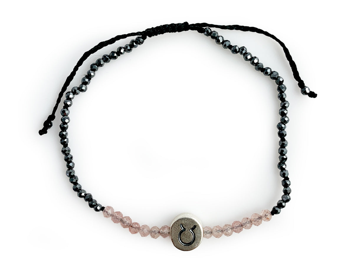 PULSERA DEL ZODIACO "TAURO" CON ESPINELA.