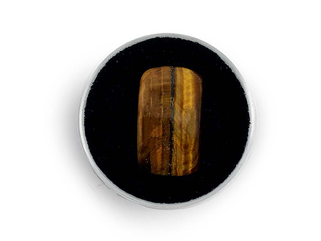 Cabujón de Ojo de Tigre Semi-circular Pulido - piedra pulida