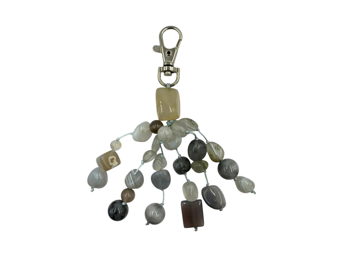 Llavero Zodiaco Escorpión de Ágata Botswana - llavero con piedra