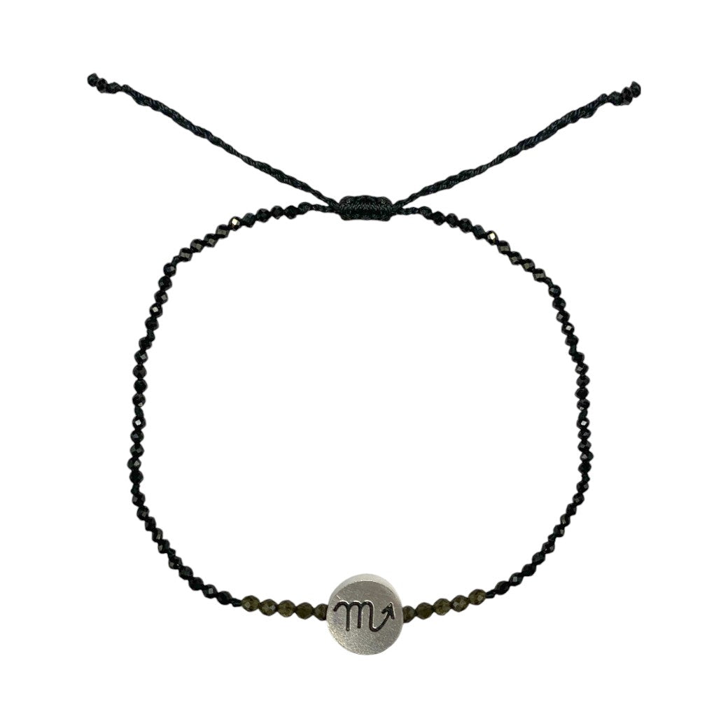 Pulsera del Zodiaco Escorpio con Espinela y Obsidiana Verde - pulsera de piedras