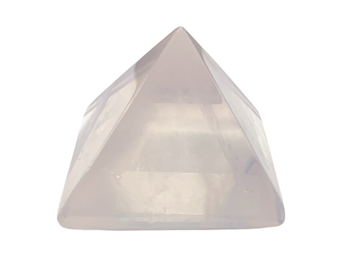 Pirámide de Cuarzo Rosa Cristal Pulida - en forma de pirámide