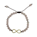 Pulsera Para Dama DE Cuarzo Rosa Con Centro Infinito | MineraliA
