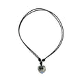 Collar Corto Cuerito Centro Nugget Piedra Luna - collar con dije