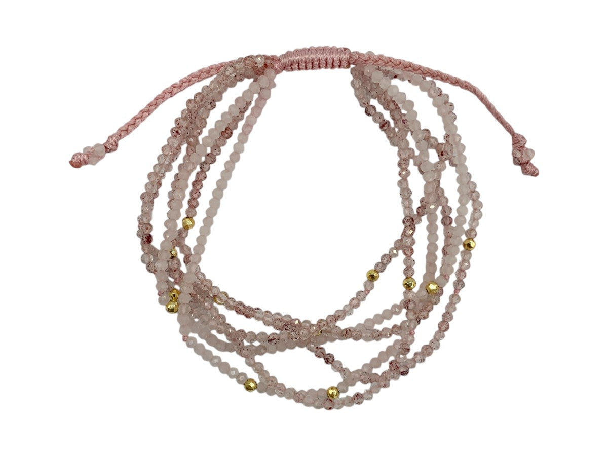 Brazalete de Cuarzo Rosa - pulsera de piedras