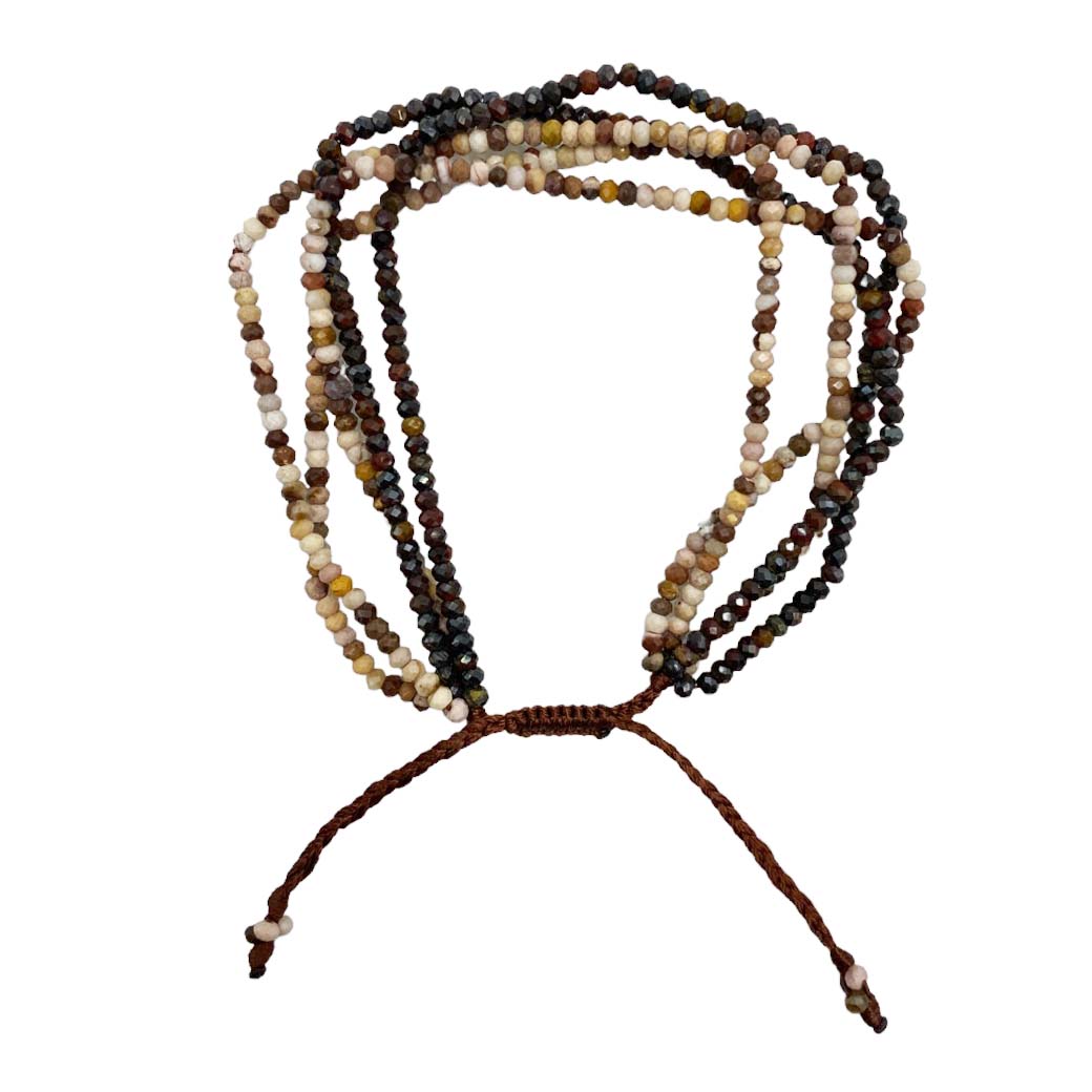 Brazalete de Mokaita y Ojo de Tigre - pulsera de piedras