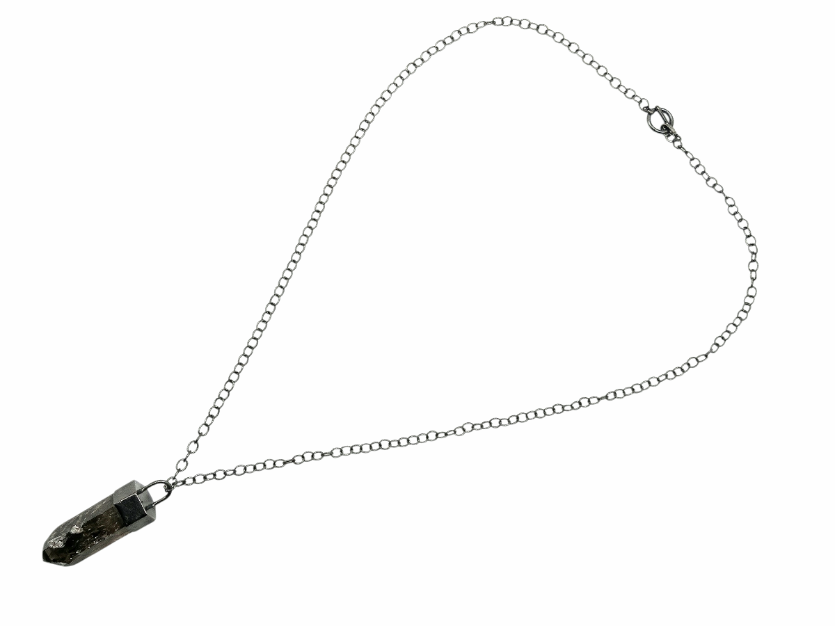 COLLAR LARGO PUNTA DE CUARZO AHUMADO