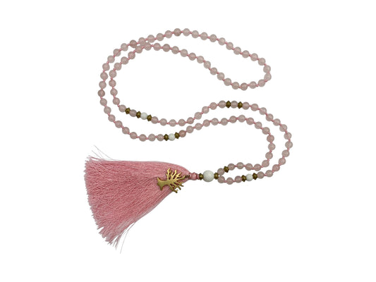 JAPA MALA COLLAR CUARZO ROSA.