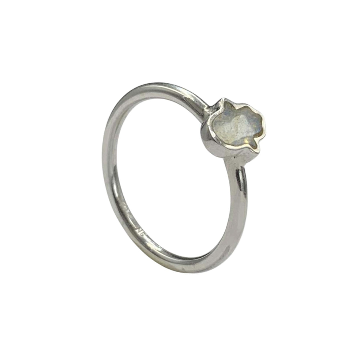 Anillo de Plata.925 Centro Mano de Fátima Labradorita - anillo con piedra