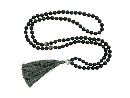 JAPA MALA COLLAR PIEDRA VOLCÁNICA.