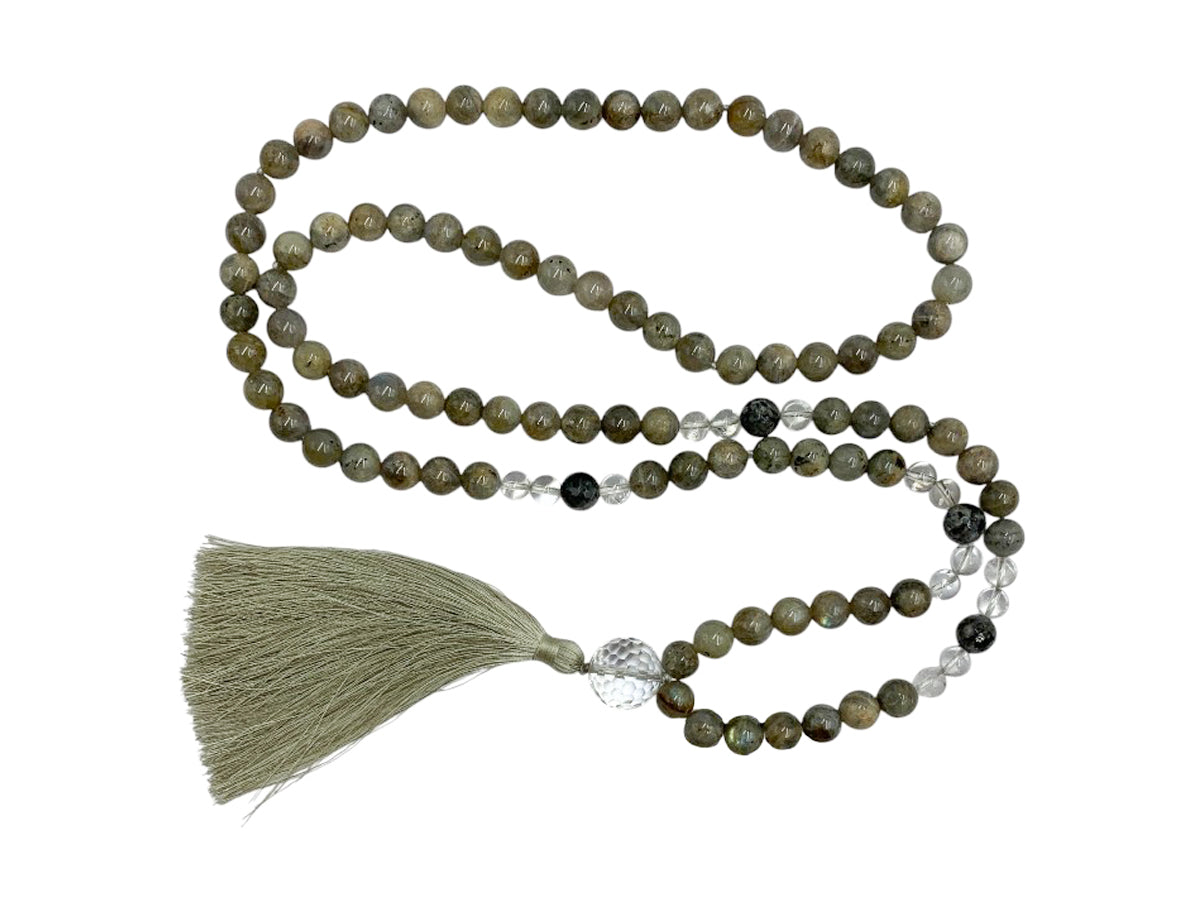 Japa Mala Collar Labradorita - collar con dije