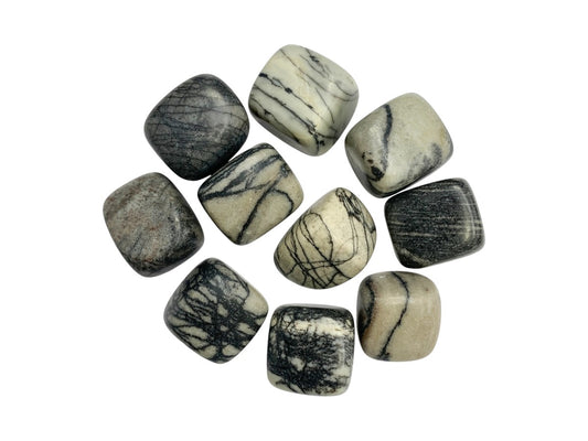 PAQUETE DE 10 PIEZAS DE TAMBORILEADO JASPE