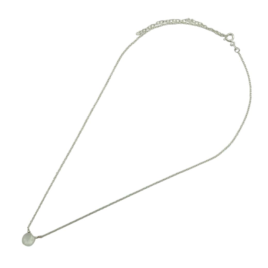 Collar de Plata .925 Centro Piedra Luna en Forma de Gota - collar con dije