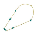 Collar Corto con Chips de Apatito Azul en Baño Dorado - collar con dije