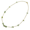 Collar Corto con Cuentas de Prehnita en Baño Dorado - collar con dije