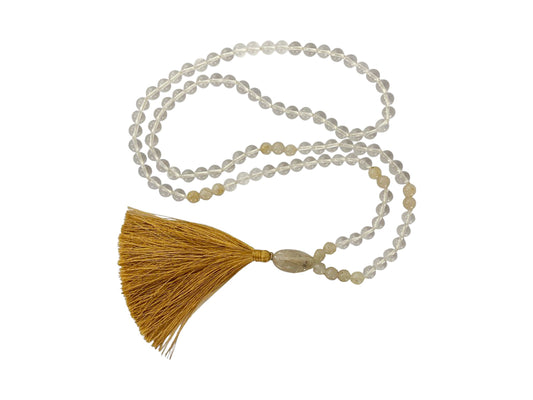 JAPA MALA COLLAR  CUARZO BLANCO.