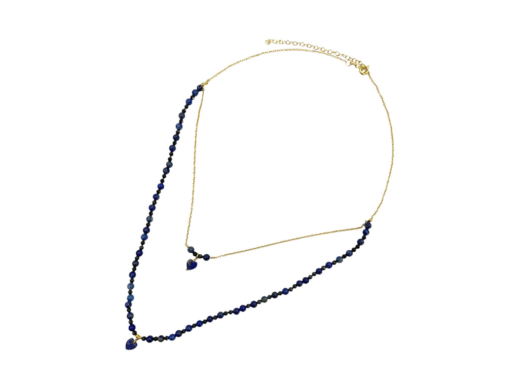Collar de Plata .925 Lapislázuli-espinela - collar con dije