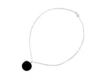 Collar Corto Centro Circular de Ágata Negra en Cadena Plateada - collar con dije