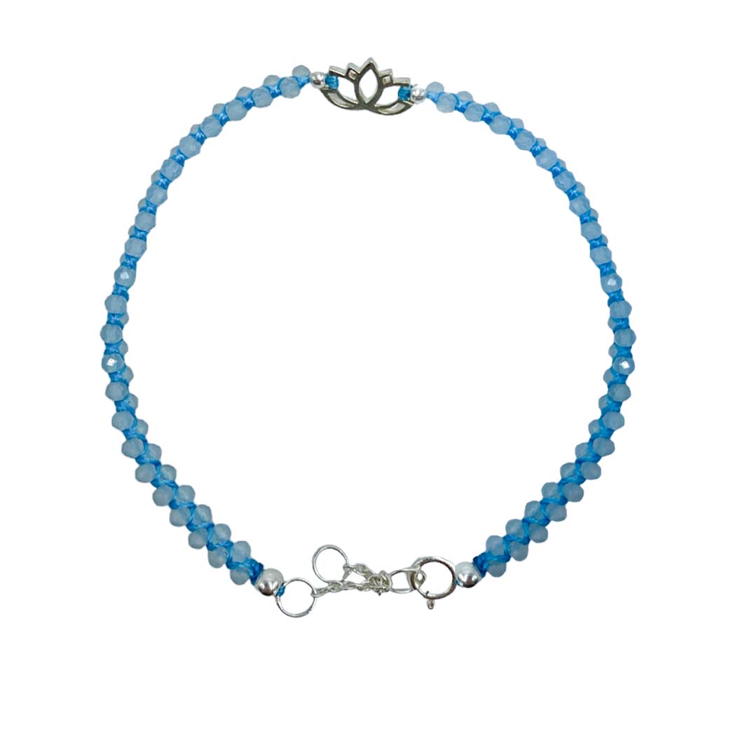Pulsera Zig-zag Aguamarina - pulsera de piedras