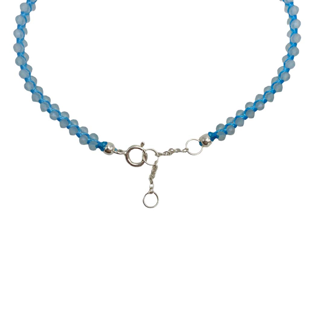 Pulsera Zig-zag Aguamarina - vista lateral