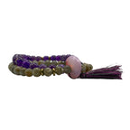 Pulsera Dama Esferas Doble Amatista-labradorita - detalle de textura y color