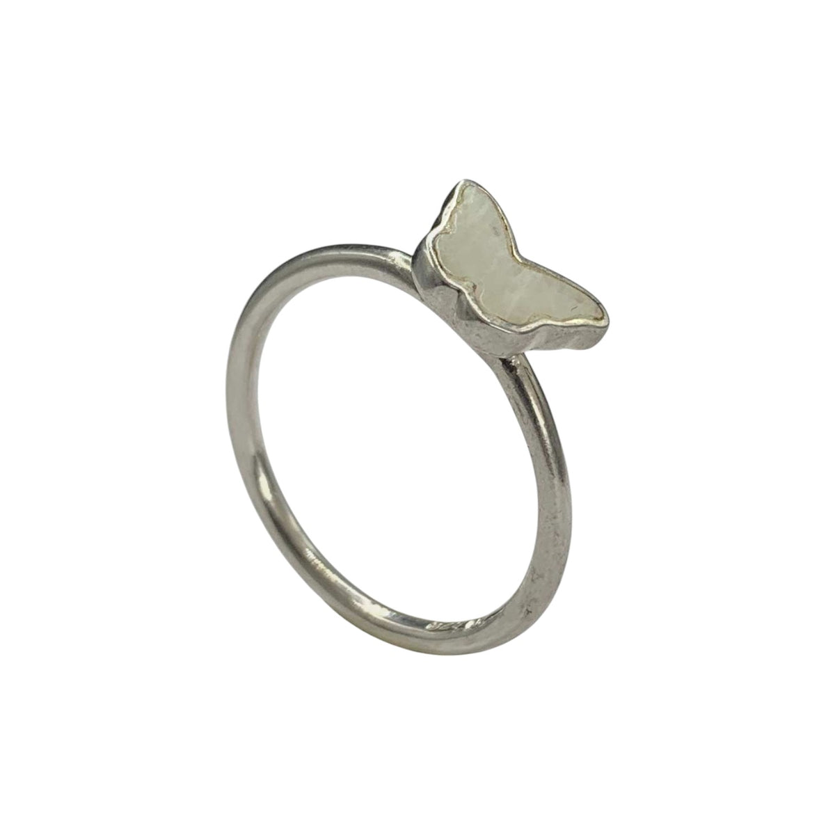 Anillo de Plata .925 Centro Mariposa Piedra Luna - anillo con piedra