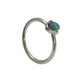 Anillo de Plata .925 Centro Mano de Fátima Concha Abulon - anillo con piedra