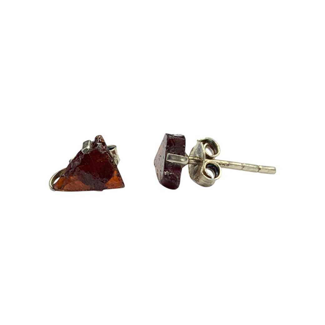 Arete Par Granate Rústico Plata .925 - pieza en plata .925